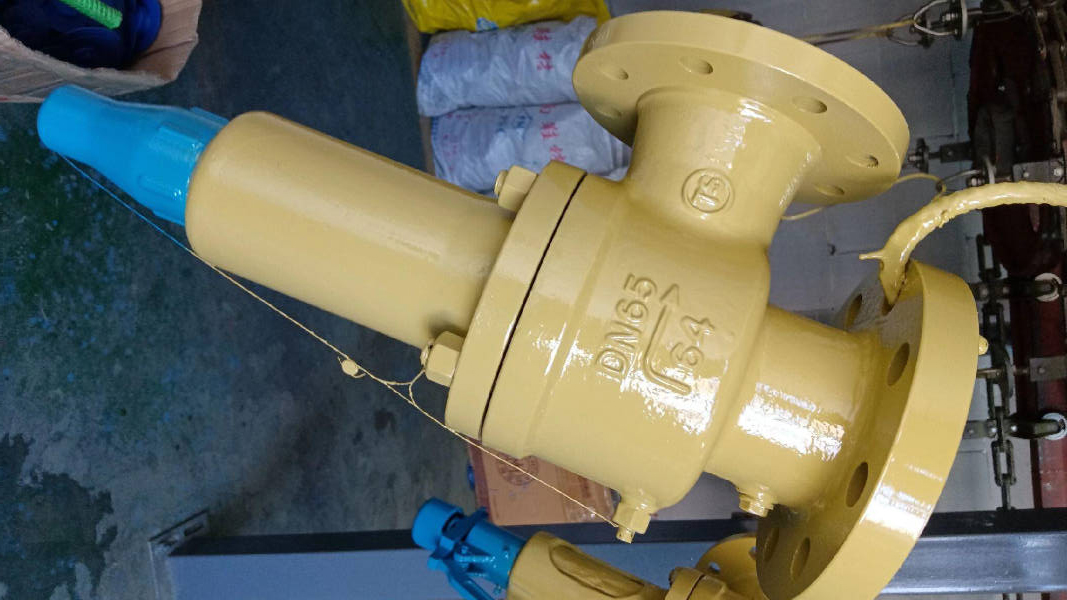 Close-up of industrial safety valve and relief valve mechanisms