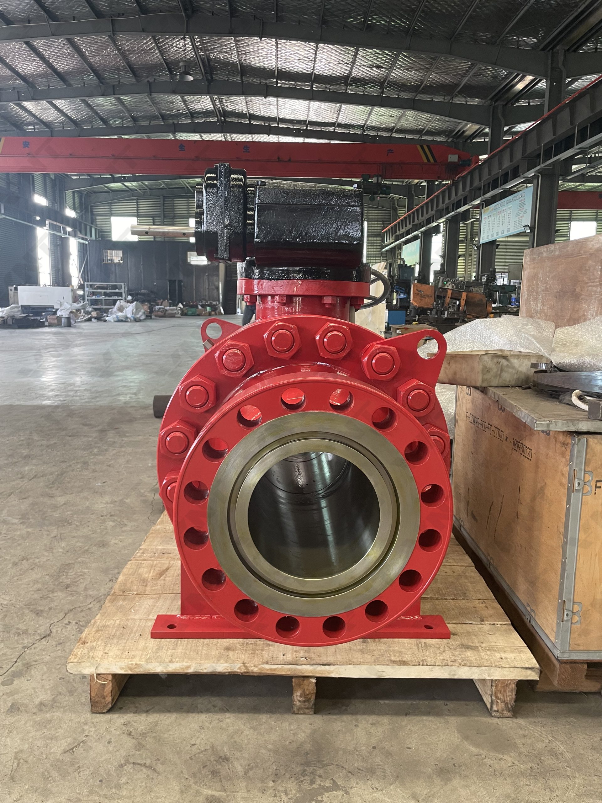 Trunnion mounted ball valve 2500LB side view A105N body