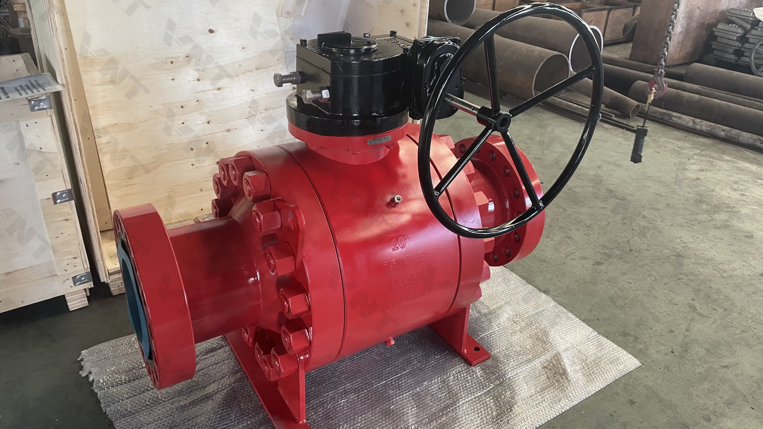 A105N trunnion ball valve body machining and surface finish
