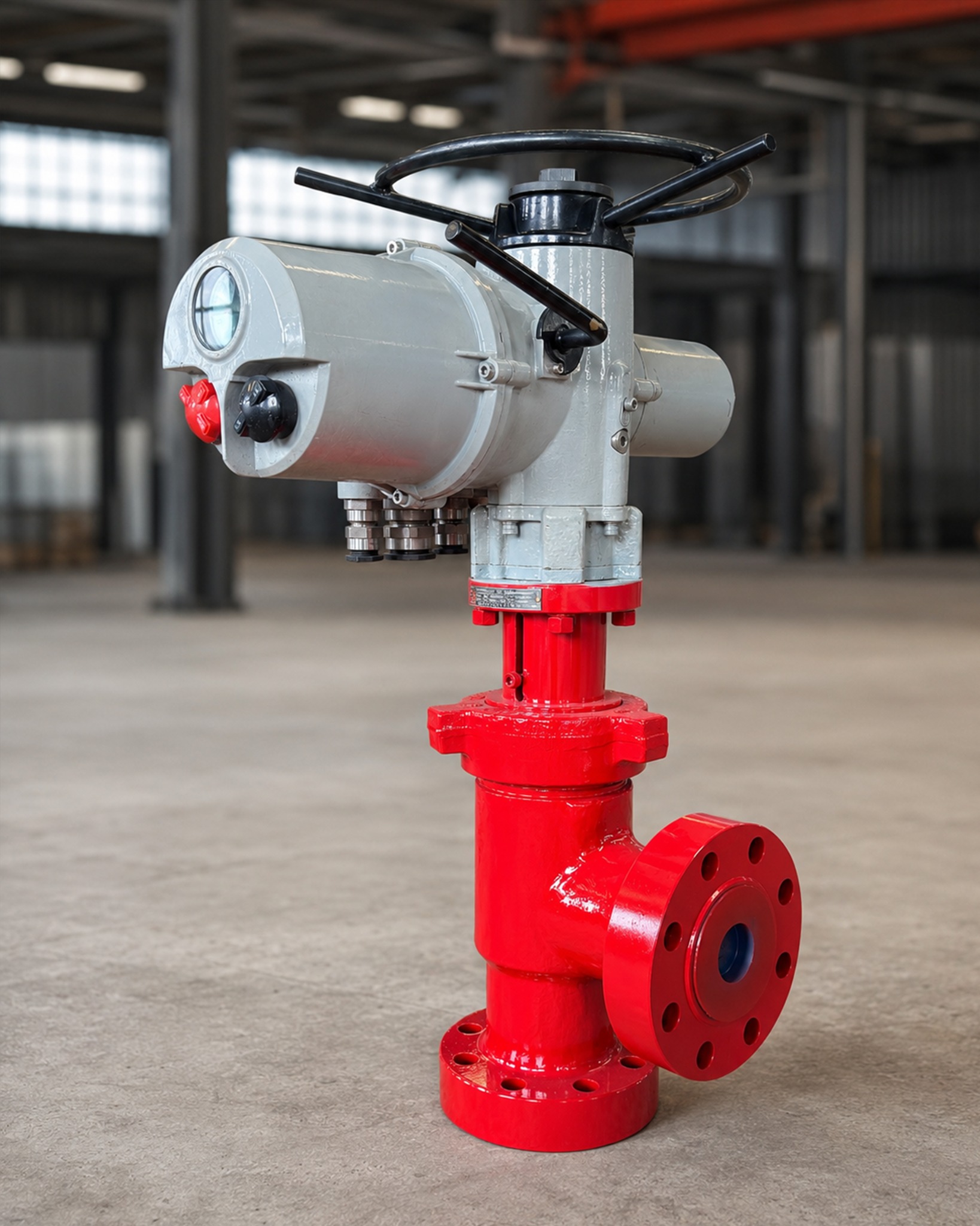 Electric high pressure abrasive media throttling valve with tungsten carbide sealing