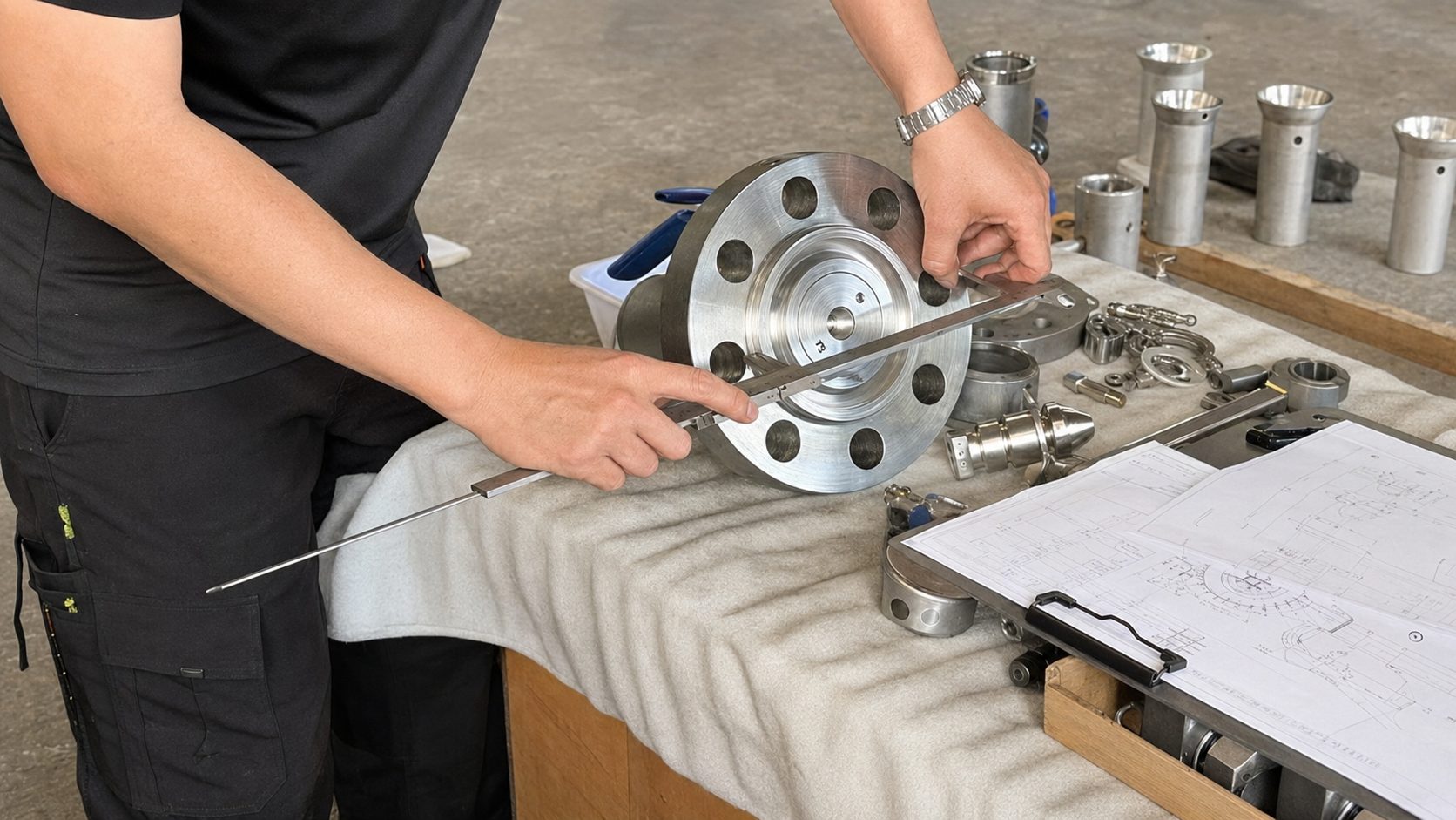 Large industrial valve assembly and fit-up