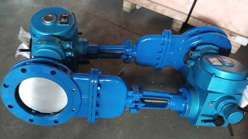 Knife gate valve flange connection detail