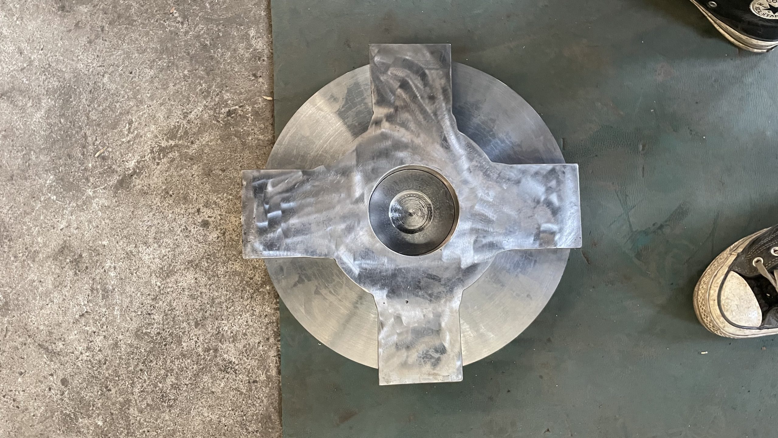 Top view of the DN400 PN25 double-disc gate subassembly