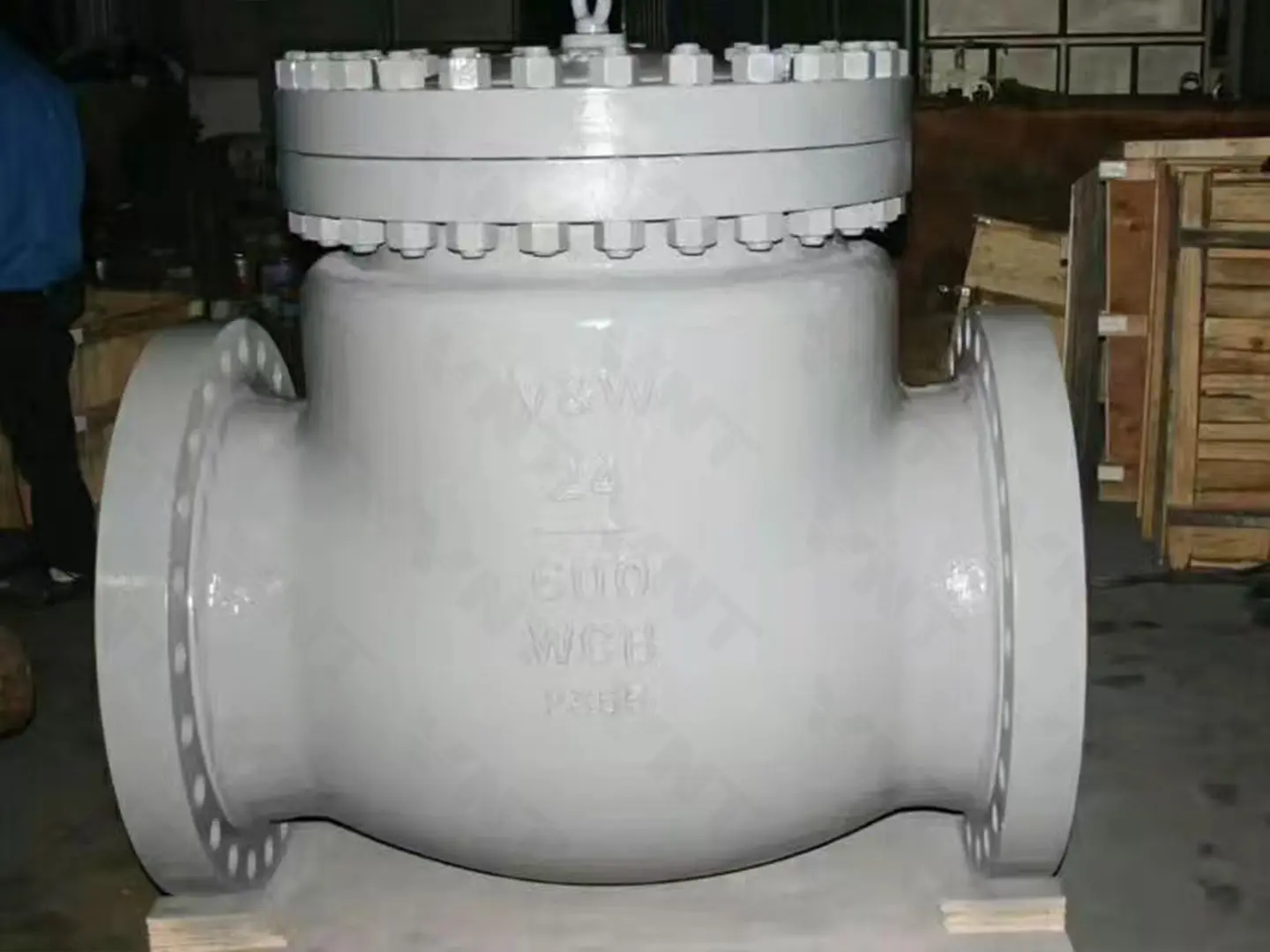 Large Cast Steel Swing Check Valve Large cast steel swing check valve for pipeline service
