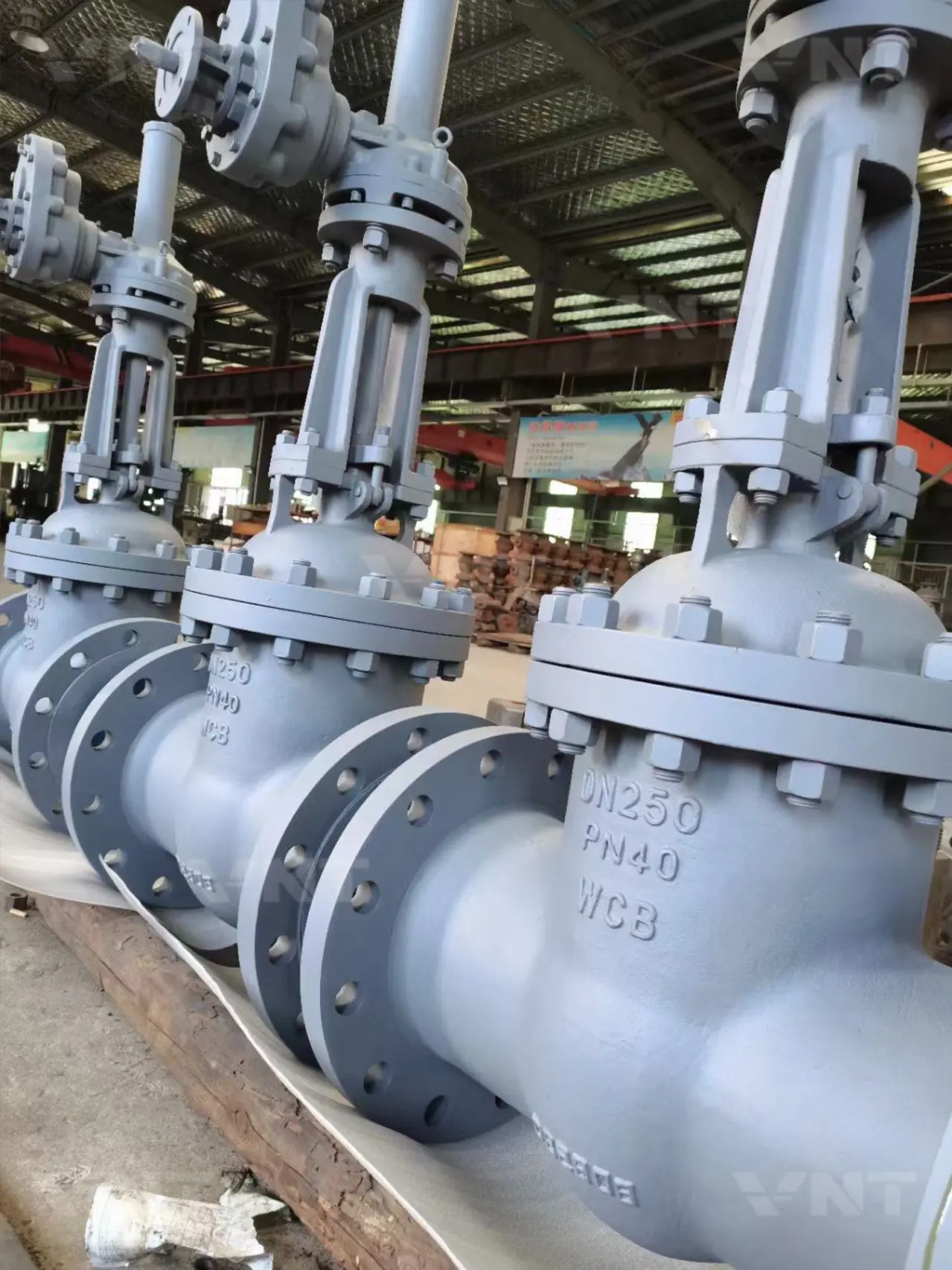 Cast steel wedge gate valves in Vornet factory