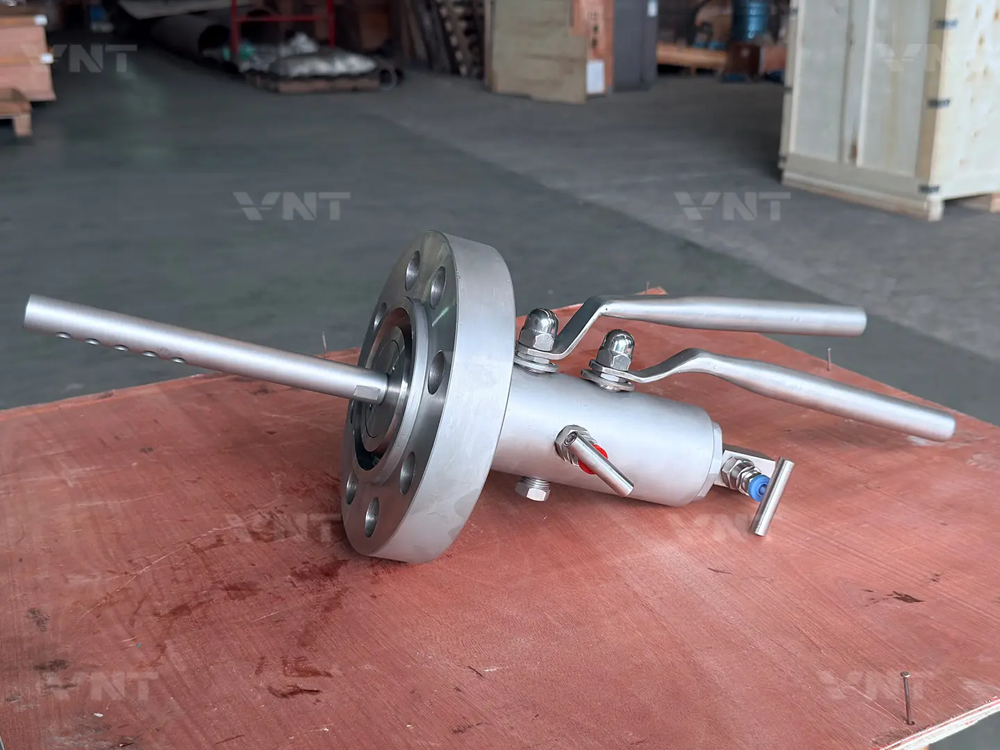 DBB ball valve manual operator side view