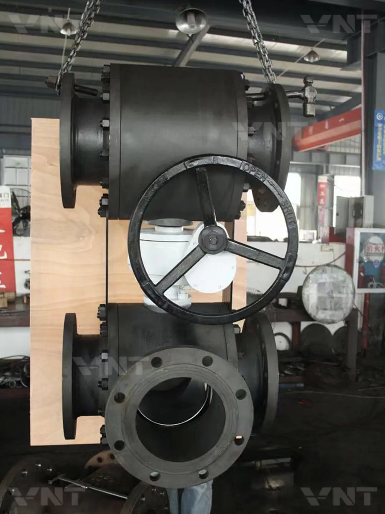 Duplex 3-way ball valve handwheel view