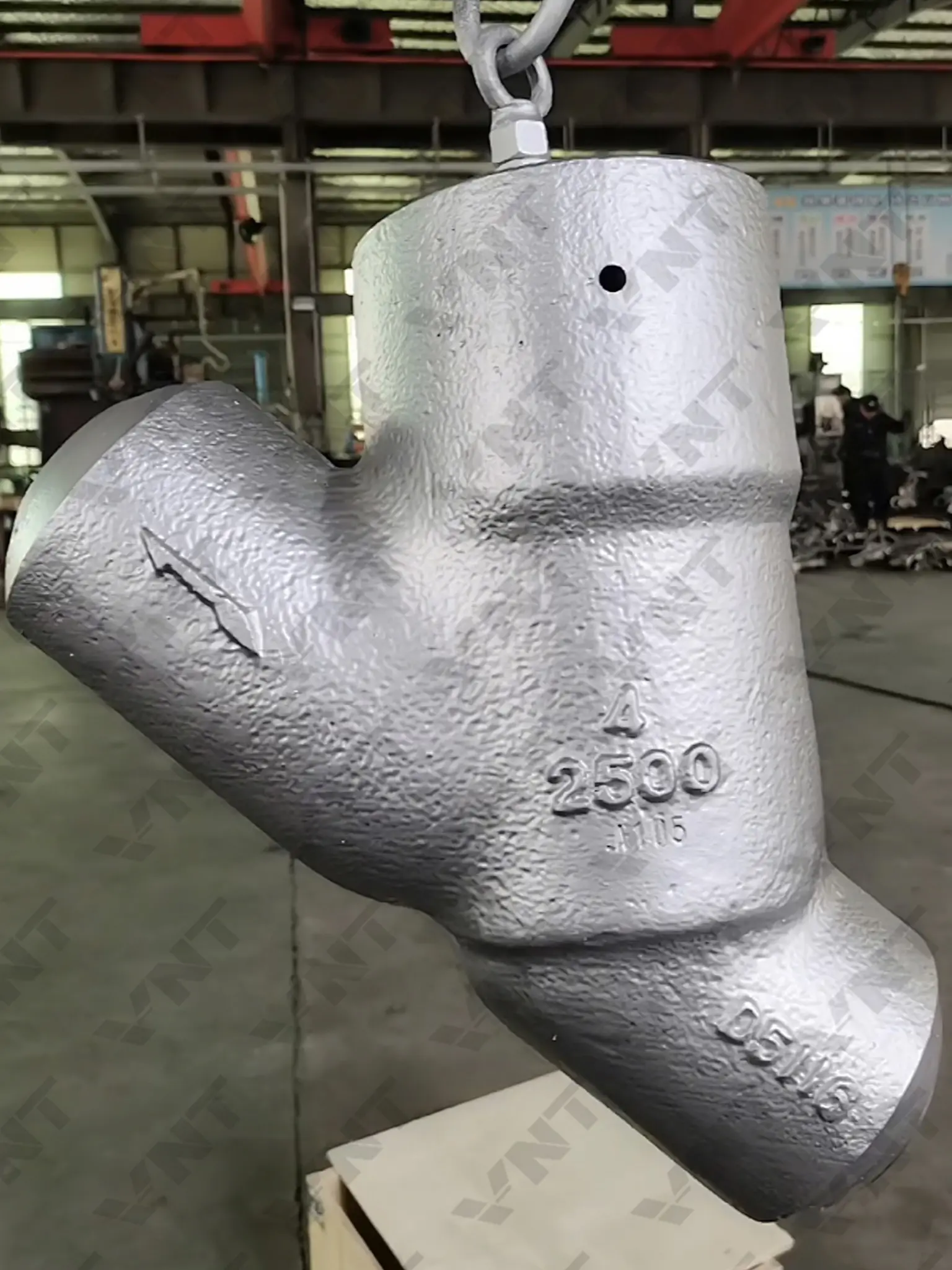 Class 2500 Y-Type Check Valve Class 2500 Y-type check valve body in factory