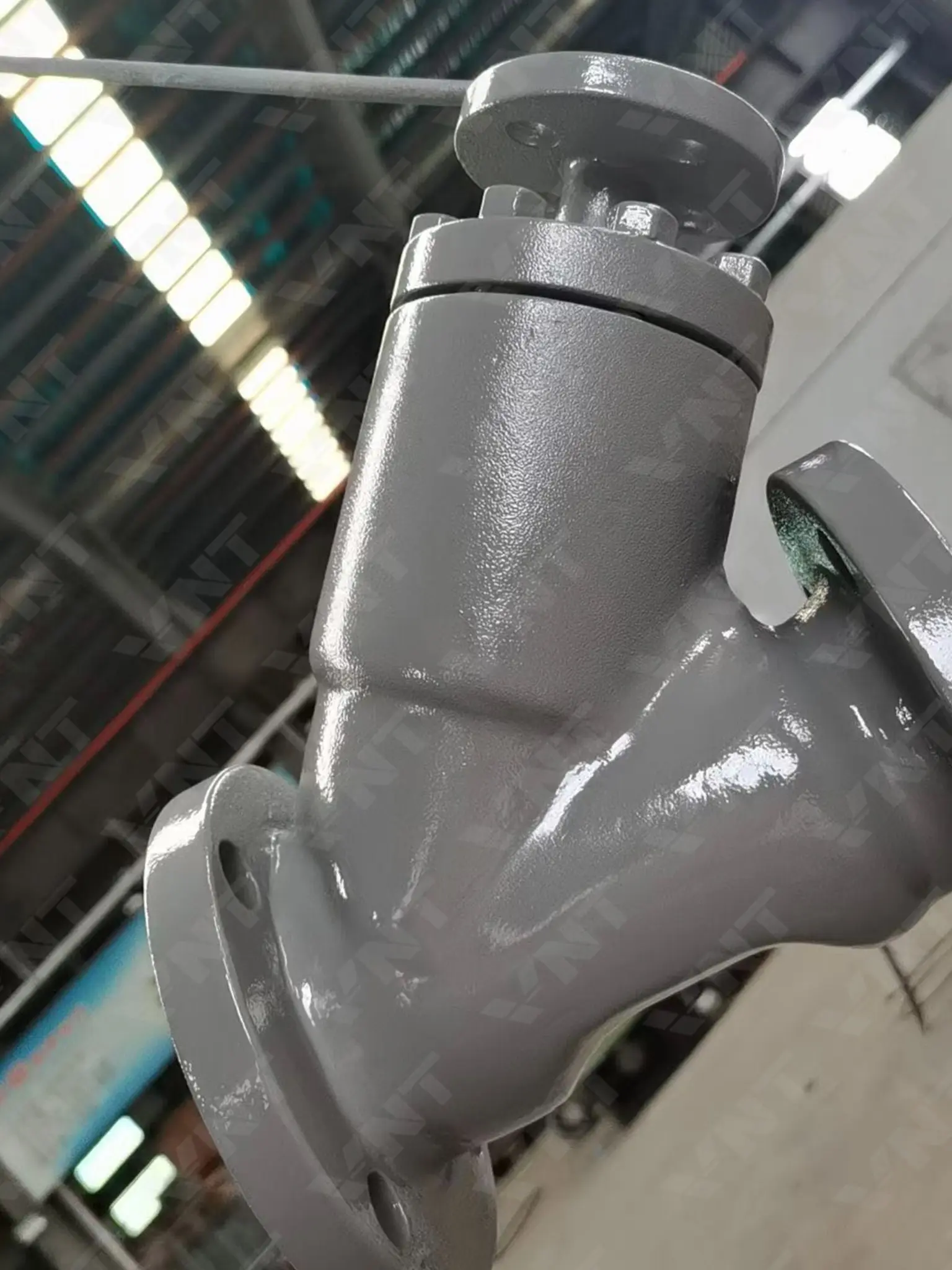 Flanged Y-Type Check Valve Flanged Y-type check valve after coating